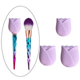 Maxbell 3Pcs Silicone Makeup Brush Cover Protector Lightweight for Travel Wife Women violet