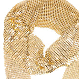 Maxbell Metal Sequins Neck Tie Scarf Long Tassels Dangle Earrings Bohemia for Girls Golden