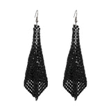 Maxbell Long Tassels Dangle Earrings Large Bohemia Party Earrings for Ladies Bride Black