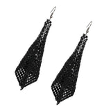 Maxbell Long Tassels Dangle Earrings Large Bohemia Party Earrings for Ladies Bride Black