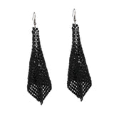 Maxbell Long Tassels Dangle Earrings Large Bohemia Party Earrings for Ladies Bride Black