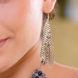 Maxbell Long Tassels Dangle Earrings Large Bohemia Party Earrings for Ladies Bride Golden