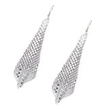 Maxbell Long Tassels Dangle Earrings Large Bohemia Party Earrings for Ladies Bride Silver