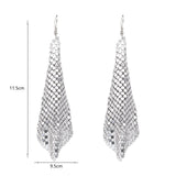 Maxbell Long Tassels Dangle Earrings Large Bohemia Party Earrings for Ladies Bride Silver