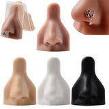 Maxbell Soft Silicone Nose Model Simulation Reusable Flexible for Piercing Practice Skin Color Nose