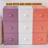 Maxbell Desktop Drawer Box Space Saving Cosmetic Holder for Office Dorm Hallway Pink