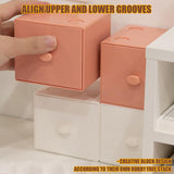 Maxbell Desktop Drawer Box Space Saving Cosmetic Holder for Office Dorm Hallway Pink
