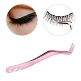 Maxbell Professional 2 in 1 Curved Lash Tweezers for DIY Eyelash Extension Supplies Pink