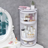 Maxbell Rotating Triangle Cabinet Cosmetic Storage Rack for Table Bathroom 3 Tiers Gray