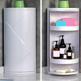 Maxbell Rotating Triangle Cabinet Cosmetic Storage Rack for Table Bathroom 3 Tiers Gray