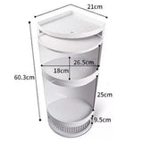 Maxbell Rotating Triangle Cabinet Cosmetic Storage Rack for Table Bathroom 3 Tiers White