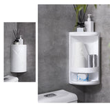 Maxbell Rotating Triangle Cabinet Cosmetic Storage Rack for Table Bathroom 3 Tiers White