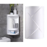 Maxbell Rotating Triangle Cabinet Cosmetic Storage Rack for Table Bathroom 2 Tiers White