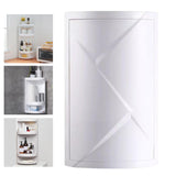 Maxbell Rotating Triangle Cabinet Cosmetic Storage Rack for Table Bathroom 2 Tiers White