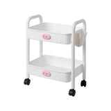 Maxbell Durable Rolling Cart Multifunctional for Bathroom Spices Baby Supplies 2 Tier