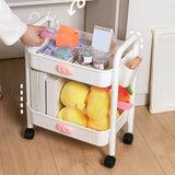 Maxbell Durable Rolling Cart Multifunctional for Bathroom Spices Baby Supplies 2 Tier