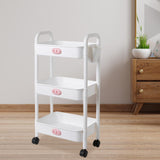 Maxbell Durable Rolling Cart Multifunctional for Bathroom Spices Baby Supplies 3 Tier