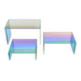 Maxbell 3Pieces Acrylic Display Stand Rainbow Color for Buffets Jewelry Retail Shoe