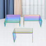 Maxbell 3Pieces Acrylic Display Stand Rainbow Color for Buffets Jewelry Retail Shoe