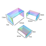 Maxbell 3Pieces Acrylic Display Stand Rainbow Color for Buffets Jewelry Retail Shoe