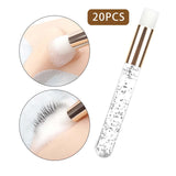 Maxbell 20 Pieces Lash Shampoo Brushes Cosmetic Lash cleaner Peel Off Remover Tool Argent