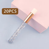Maxbell 20 Pieces Lash Shampoo Brushes Cosmetic Lash cleaner Peel Off Remover Tool Argent