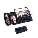 Maxbell Multi Use Travel Makeup Brush Holder Dustproof Large Capacity for Woman Black