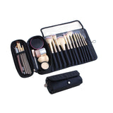 Maxbell Multi Use Travel Makeup Brush Holder Dustproof Large Capacity for Woman Black