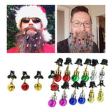 Maxbell Mustache Ornament Mini Christmas Beard Clip Unisex Wear Size 0.8x2inch 12 Balls 4 Bells