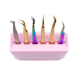 Maxbell Eyelash Extension Tweezers Display Stand 6 Holes Measure 6x3x3inch Stylish Pink