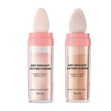 Maxbell Highlighter Powder Stick Sparkle Setting Powder Face Blusher for Makeup Pink