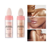 Maxbell Highlighter Powder Stick Sparkle Setting Powder Face Blusher for Makeup Pink
