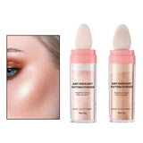 Maxbell Highlighter Powder Stick Sparkle Setting Powder Face Blusher for Makeup Pink