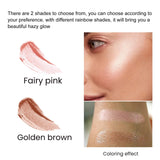 Maxbell Highlighter Powder Stick Sparkle Setting Powder Face Blusher for Makeup Pink