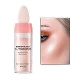 Maxbell Highlighter Powder Stick Sparkle Setting Powder Face Blusher for Makeup Pink