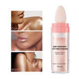Maxbell Highlighter Powder Stick Sparkle Setting Powder Face Blusher for Makeup Pink