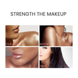 Maxbell Highlighter Powder Stick Sparkle Setting Powder Face Blusher for Makeup Aureate brown