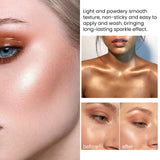 Maxbell Highlighter Powder Stick Sparkle Setting Powder Face Blusher for Makeup Aureate brown