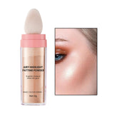 Maxbell Highlighter Powder Stick Sparkle Setting Powder Face Blusher for Makeup Aureate brown