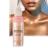 Maxbell Highlighter Powder Stick Sparkle Setting Powder Face Blusher for Makeup Aureate brown