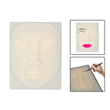 Maxbell 3D Eyebrow Eyeliner Practice Silicone Skin Lips Makeup Mannequin for Novice