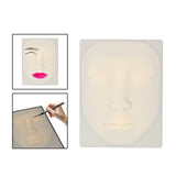 Maxbell 3D Eyebrow Eyeliner Practice Silicone Skin Lips Makeup Mannequin for Novice