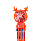 Maxbell 10 Colors Ballpoint Pen Retractable Ballpoint Pen 10 in 1 for Gift Children Elk