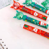 Maxbell 10 Colors Ballpoint Pen Retractable Ballpoint Pen 10 in 1 for Gift Children Elk