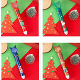 Maxbell 10 Colors Ballpoint Pen Retractable Ballpoint Pen 10 in 1 for Gift Children Elk