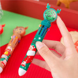 Maxbell 10 Colors Ballpoint Pen Retractable Ballpoint Pen 10 in 1 for Gift Children Elk