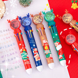 Maxbell 10 Colors Ballpoint Pen Retractable Ballpoint Pen 10 in 1 for Gift Children Elk