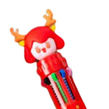 Maxbell 10 Colors Ballpoint Pen Retractable Ballpoint Pen 10 in 1 for Gift Children Cartoon Figure