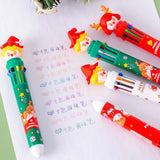 Maxbell 10 Colors Ballpoint Pen Retractable Ballpoint Pen 10 in 1 for Gift Children Cartoon Figure