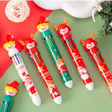 Maxbell 10 Colors Ballpoint Pen Retractable Ballpoint Pen 10 in 1 for Gift Children Cartoon Figure